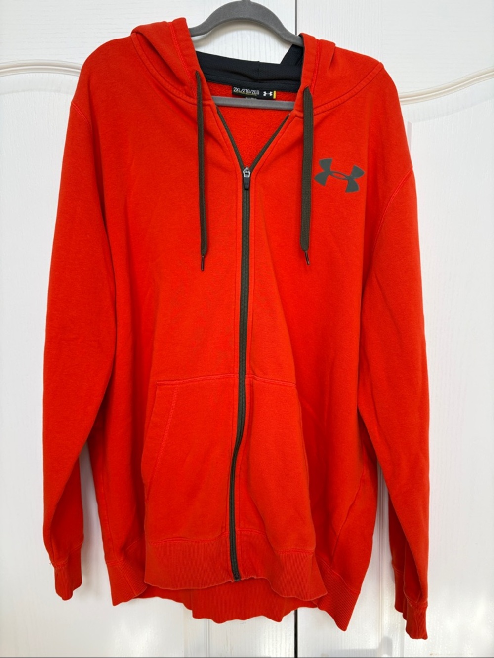 Under Armour Red Full-Zip Hoodie with Black Logo